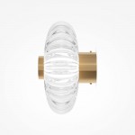 Amulet - Gold LED Wall Lamp with Ribbed Glass Amulet - Gold LED Wall Lamp with Ribbed Glass