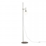 Erich - Nickel Floor Lamp with White Glass