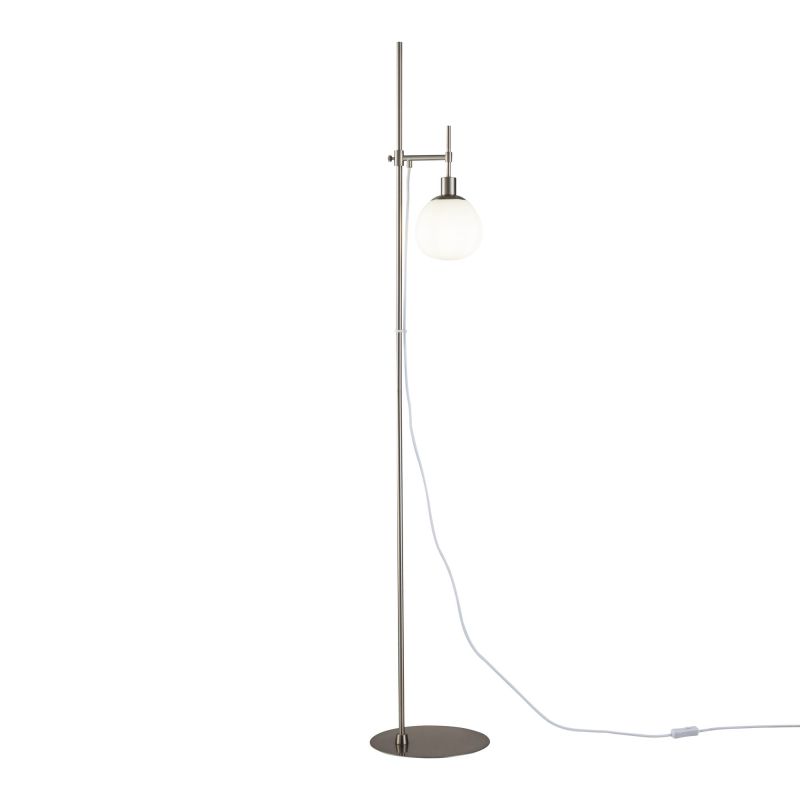 Maytoni-MOD221-FL-01-N - Erich - Nickel Floor Lamp with White Glass