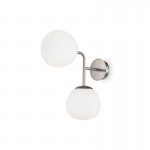 Erich - Nickel Twin Wall Lamp with White Glass