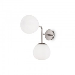 Erich - Nickel Twin Wall Lamp with White Glass