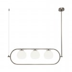 Erich - Nickel 3 Light over Island Fitting with White Glasses Erich - Nickel 3 Light over Island Fitting with White Glasses