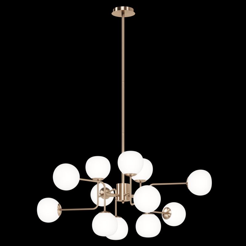 Maytoni-MOD221-PL-12-G - Erich - Matt Gold 12 Light Centre Fitting with White Glasses