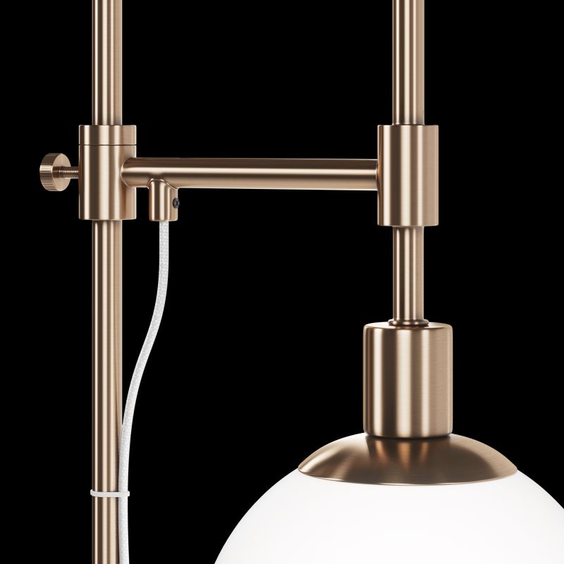 Maytoni-MOD221-FL-01-G - Erich - Matt Gold Floor Lamp with White Glass