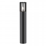 Barrel - Outdoor Graphite Bollard with Clear Glass Barrel - Outdoor Graphite Bollard with Clear Glass