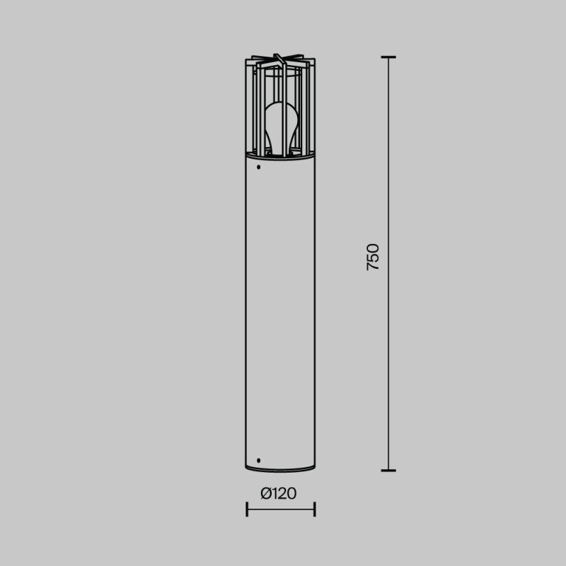 Maytoni-O453FL-01GF - Barrel - Outdoor Graphite Bollard with Clear Glass
