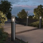 Barrel - Outdoor Graphite Bollard with Clear Glass Barrel - Outdoor Graphite Bollard with Clear Glass