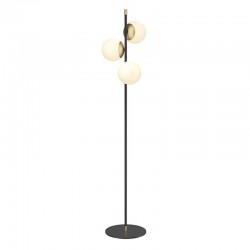 Nostalgia - Black & Gold 3 Light Floor Lamp with White Glass Nostalgia - Black & Gold 3 Light Floor Lamp with White Glass