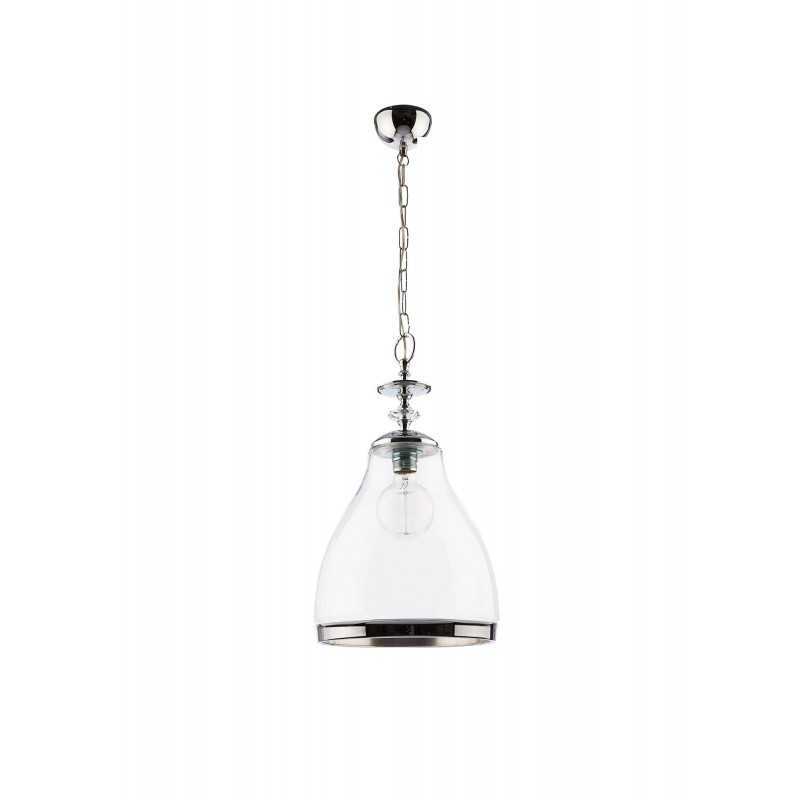 Ceiling Lights - Isla - Clear Glass with Chrome Single Hanging Pendant Prism-IS 1 T/C | 1568 - Isla - Clear Glass with Chrome Single Hanging Pendant