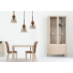Ceiling Lights - Domino - Smoky Glass with Wood Single Hanging Pendant Prism-DM 1 DY | 1540 - Domino - Smoky Glass with Wood Single Hanging Pendant