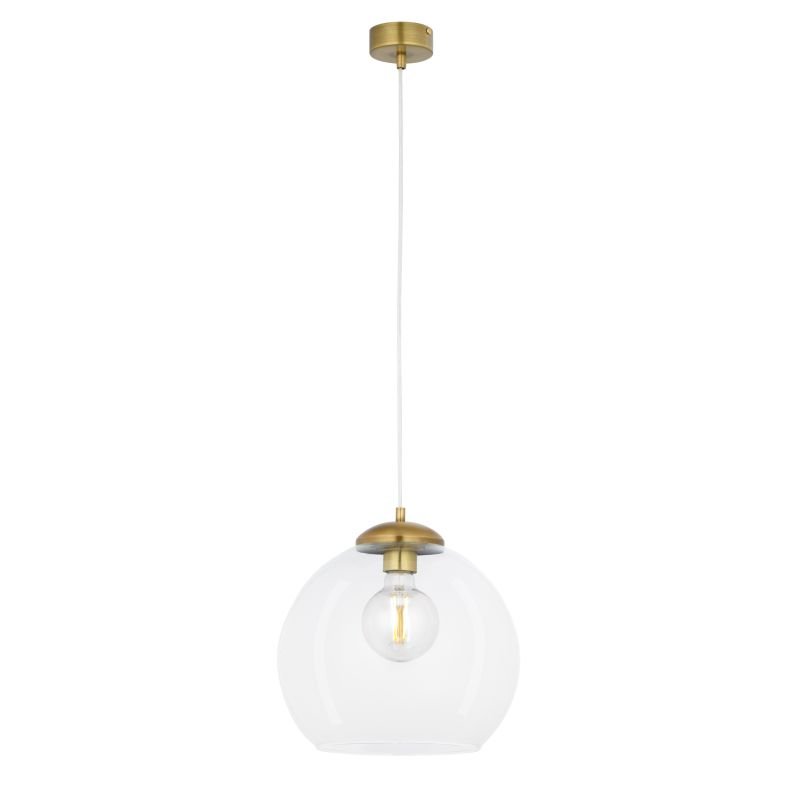 Ceiling Lights - Asti - Transparent Glass with Antique Brass Pendant Prism-AS1 P TR | 1784 - Asti - Transparent Glass with Antique Brass Pendant