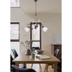 Traditio - Antique Rust 3 Light Centre Fitting with Alabaster Glass Traditio - Antique Rust 3 Light Centre Fitting with Alabaster Glass