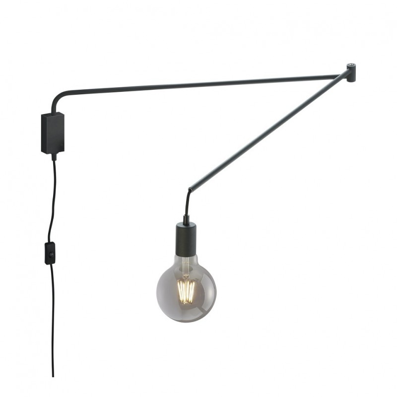 - Line - Matt Black Plug-in Wall Lamp Trio-200200132 - Line - Matt Black Plug-in Wall Lamp