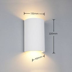 Raposa - White Plaster Up & Down Wall Lamp