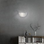 Sandrina - Chrome Wall Lamp with White Glass with Clear Design Sandrina - Chrome Wall Lamp with White Glass with Clear Design