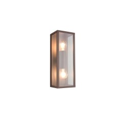 Garonne - Rusty 2 Light Wall Lamp with Clear Glass