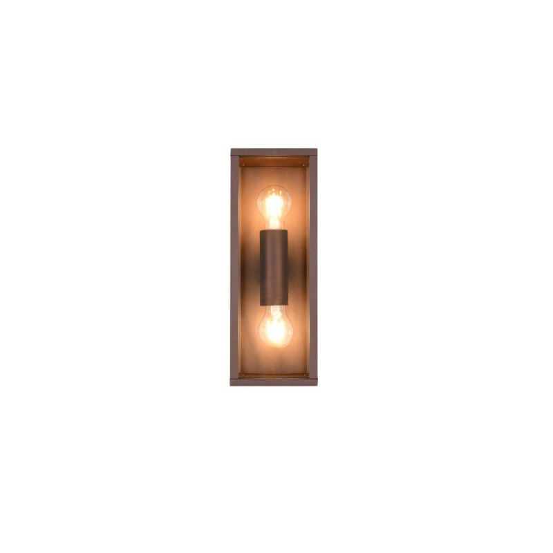 Trio-201860224 - Garonne - Rusty 2 Light Wall Lamp with Clear Glass