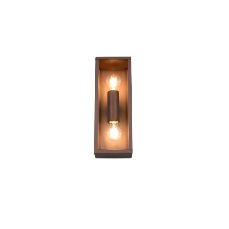 Trio-201860224 - Garonne - Rusty 2 Light Wall Lamp with Clear Glass