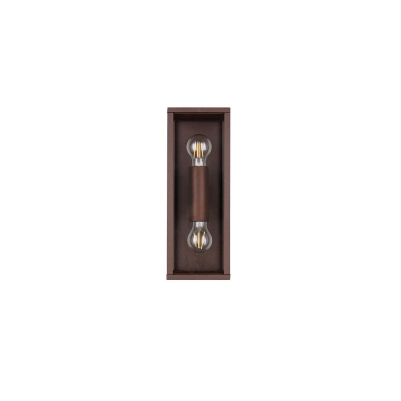 Trio-201860224 - Garonne - Rusty 2 Light Wall Lamp with Clear Glass