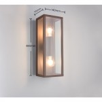 Garonne - Rusty 2 Light Wall Lamp with Clear Glass