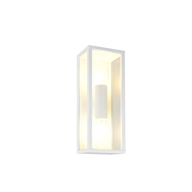 Trio-201860231 - Garonne - Matt White 2 Light Wall Lamp with Clear Glass