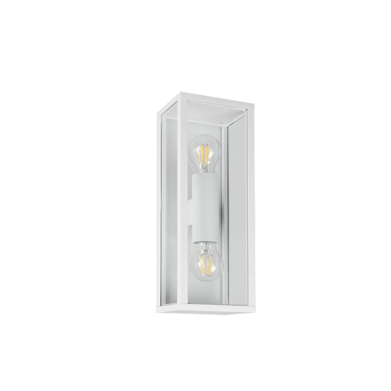 Trio-201860231 - Garonne - Matt White 2 Light Wall Lamp with Clear Glass