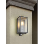 Garonne - Anthracite PIR Wall Lamp with Clear Glass Garonne - Anthracite PIR Wall Lamp with Clear Glass