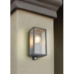 Garonne - Anthracite PIR Wall Lamp with Clear Glass Garonne - Anthracite PIR Wall Lamp with Clear Glass