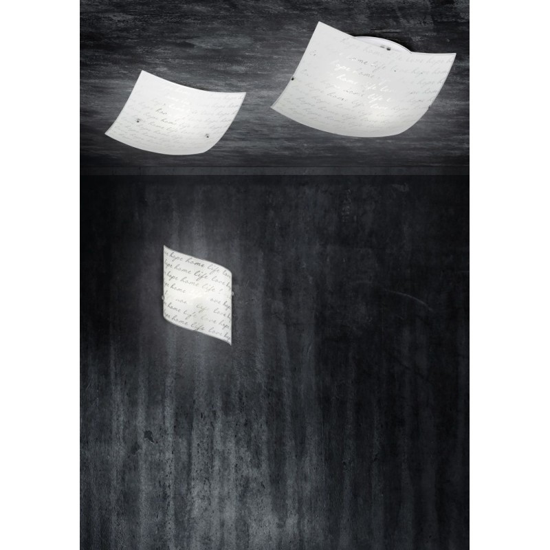 - Signa - White Wall Lamp with White Glass with Clear Letters Trio-202500101 - Signa - White Wall Lamp with White Glass with Clear Letters