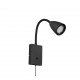 - Wanda - Matt Black Plug-in Wall Lamp Trio-202670132 - Wanda - Matt Black Plug-in Wall Lamp