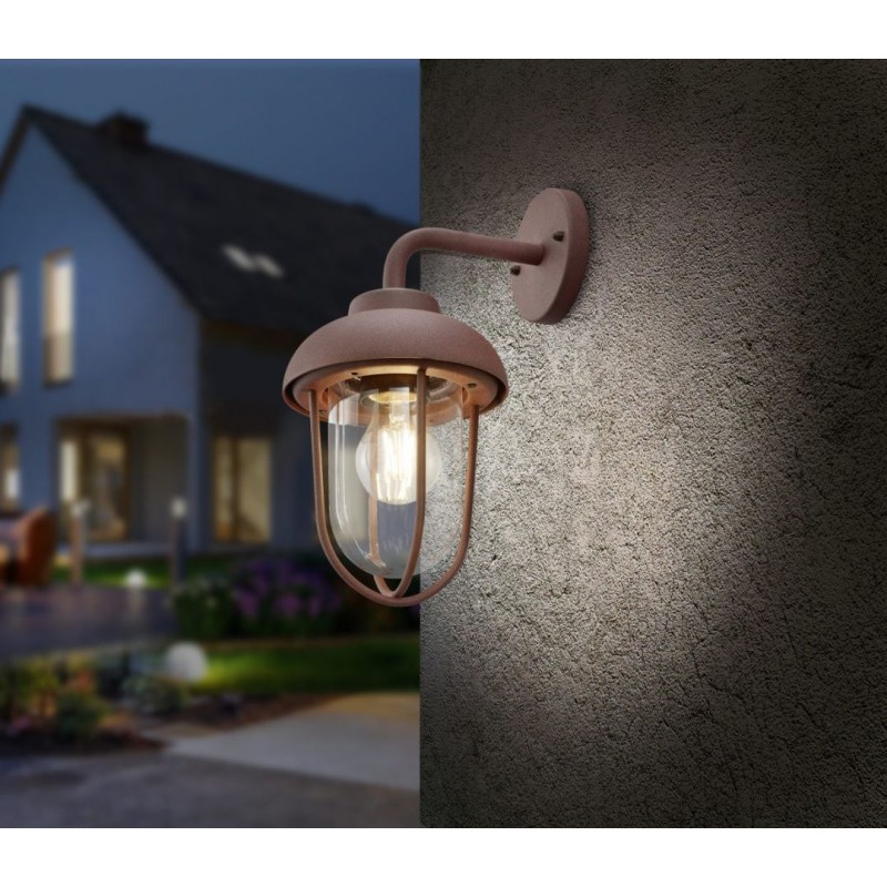 Trio-202760124 - Duero - Rusty Wall Lamp with Clear Glass Diffuser