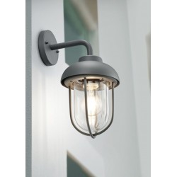 Duero - Anthracite Wall Lamp with Clear Glass Diffuser