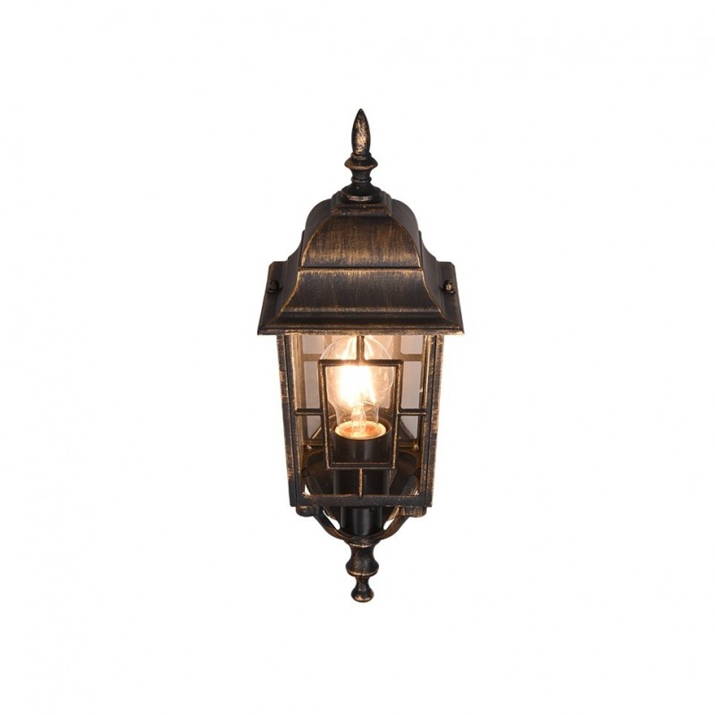 - Volturno - Black & Gold Wall Lamp with Clear Diffuser Trio-205960128 - Volturno - Black & Gold Wall Lamp with Clear Diffuser