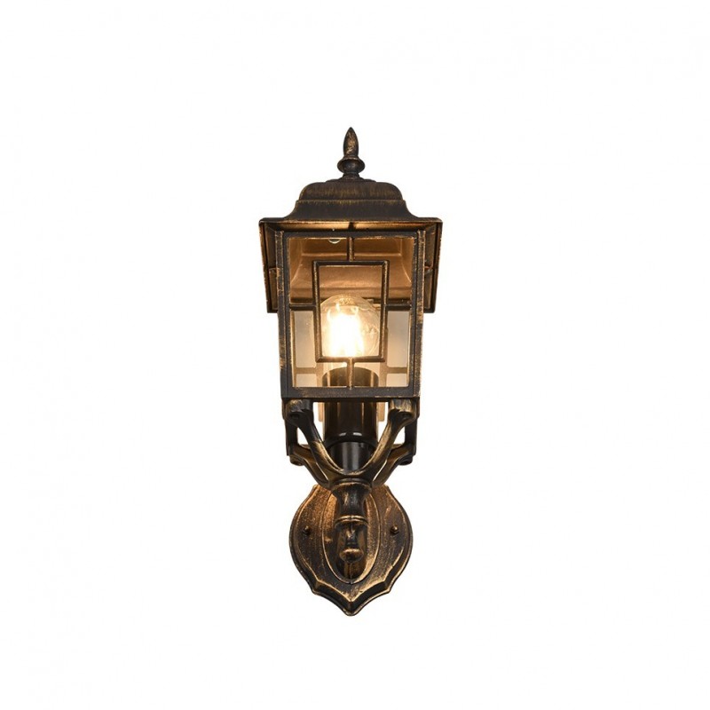 - Volturno - Black & Gold Wall Lamp with Clear Diffuser Trio-205960128 - Volturno - Black & Gold Wall Lamp with Clear Diffuser