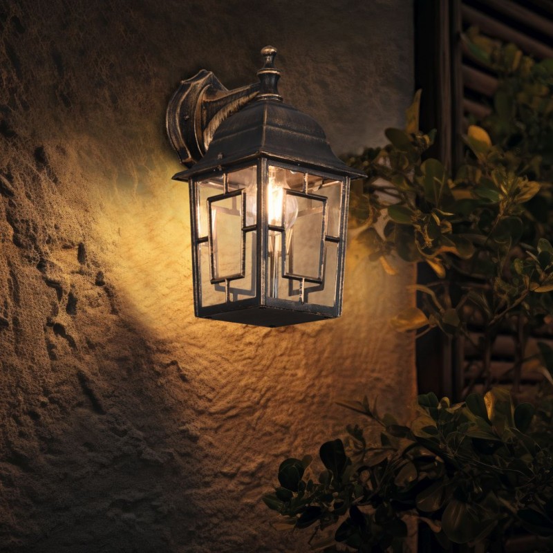 - Volturno - Black & Gold Wall Lamp with Clear Diffuser Trio-205967128 - Volturno - Black & Gold Wall Lamp with Clear Diffuser