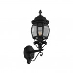 Elvo - Traditional Black Uplighter Wall Lamp with Clear Glass