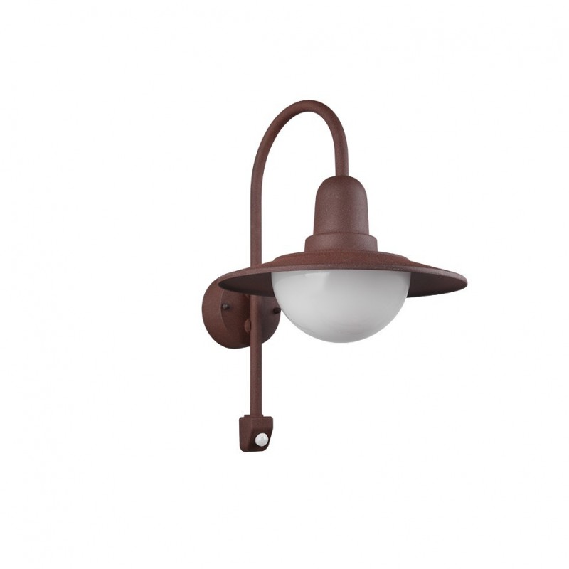 Trio-207269124 - Norman - Rusty PIR Wall Lamp with White Diffuser