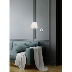 Lyon - Matt Nickel Wall Lamp with White Shade Lyon - Matt Nickel Wall Lamp with White Shade
