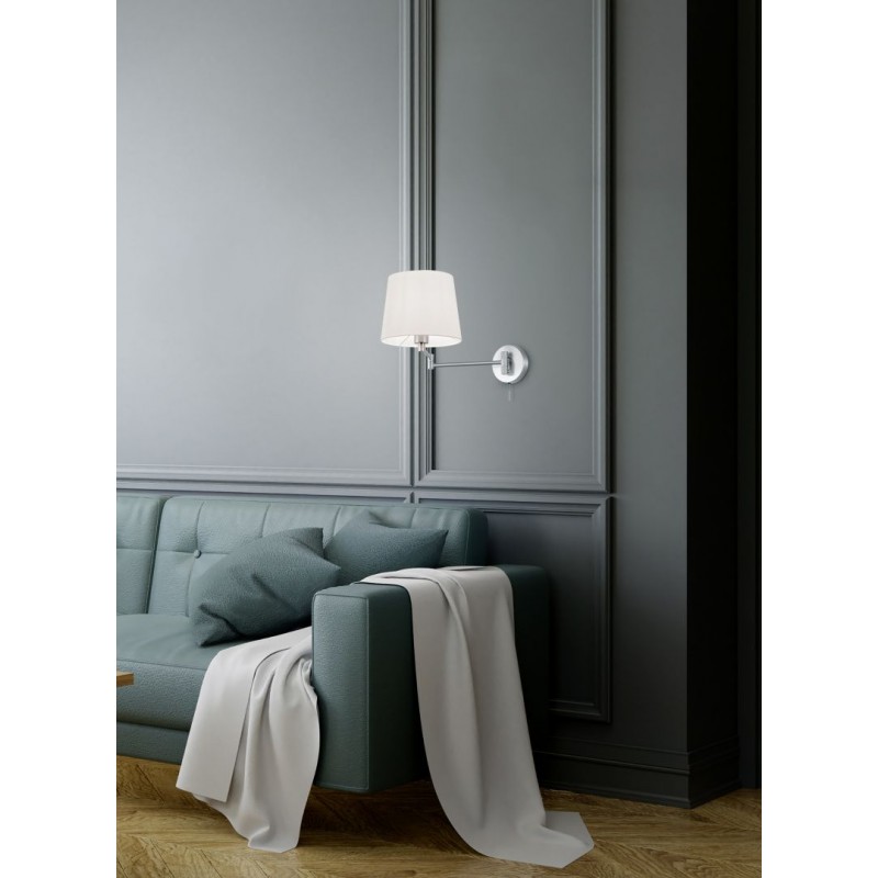 - Lyon - Matt Nickel Wall Lamp with White Shade Trio-209100107 - Lyon - Matt Nickel Wall Lamp with White Shade
