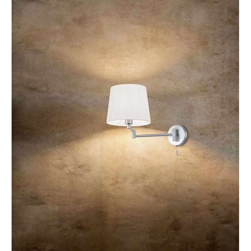 - Lyon - Matt Nickel Wall Lamp with White Shade Trio-209100107 - Lyon - Matt Nickel Wall Lamp with White Shade
