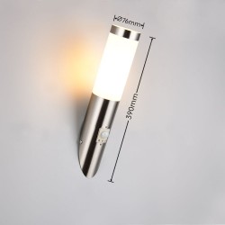 Trioto - Matt Nickel PIR Wall Lamp with White Diffuser