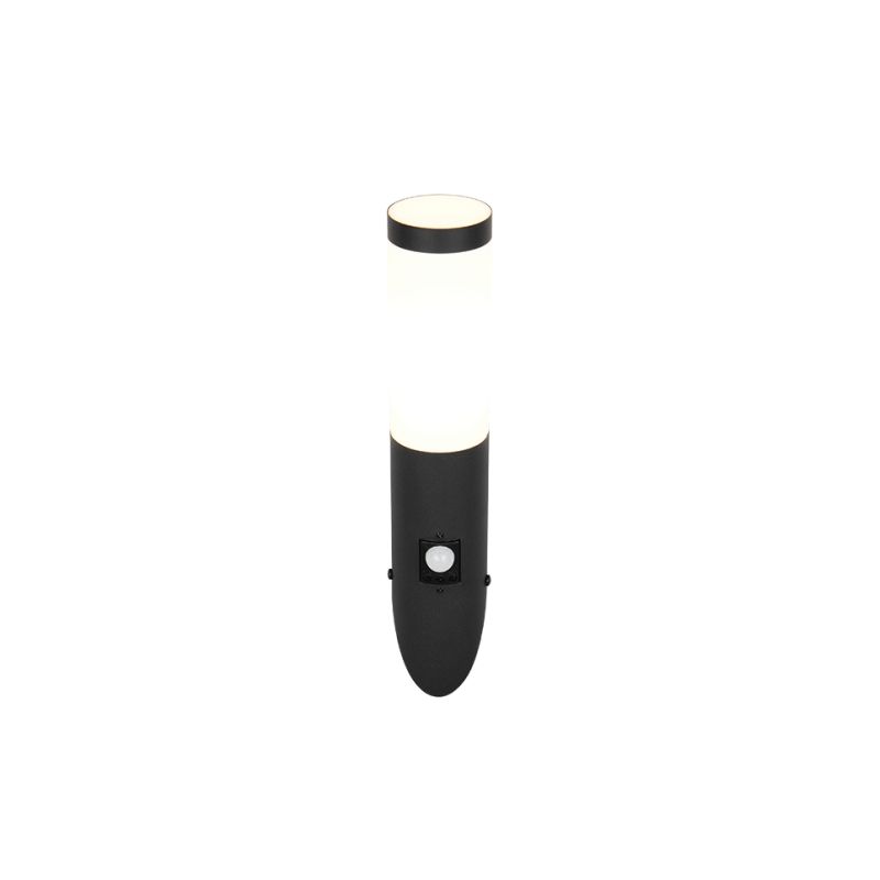 - Trioto - Matt Black PIR Wall Lamp with White Diffuser Trio-209769132 - Trioto - Matt Black PIR Wall Lamp with White Diffuser