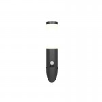Trioto - Matt Black PIR Wall Lamp with White Diffuser