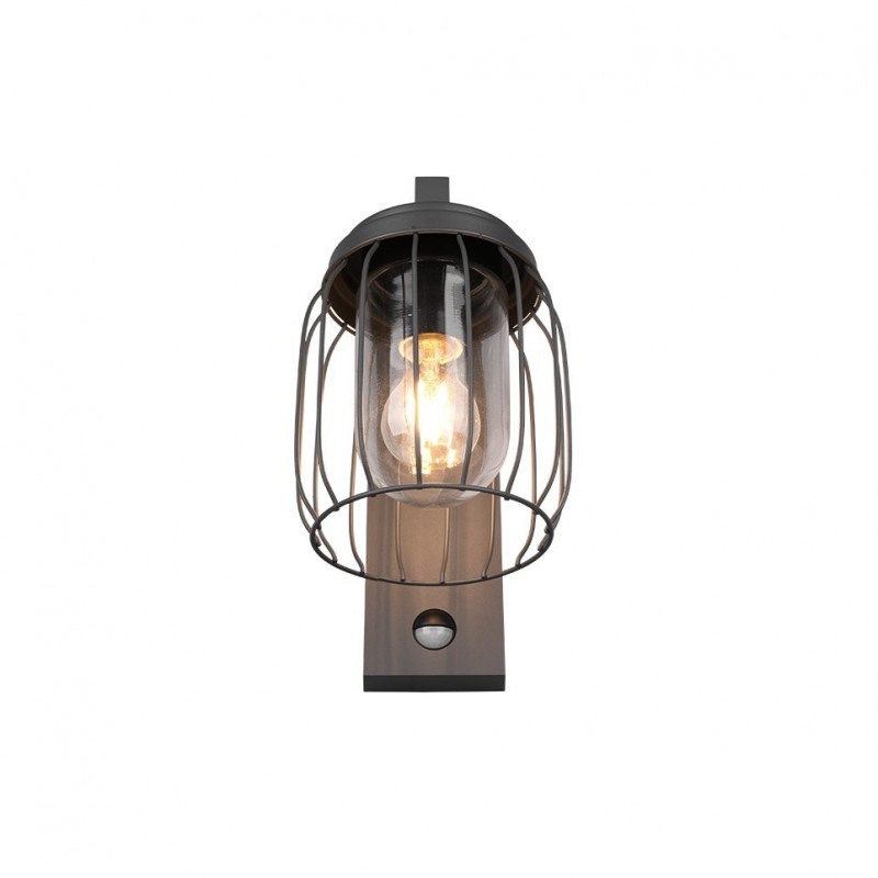 - Tuela - Anthracite PIR Wall Lamp with Clear Glass Diffuser Trio-210869142 - Tuela - Anthracite PIR Wall Lamp with Clear Glass Diffuser