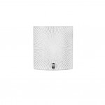 Elisa - Chrome Wall Lamp with White Glass with Clear Decor