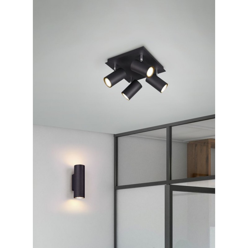 - Marley - Matt Black Up & Down Wall Lamp Trio-212400232 - Marley - Matt Black Up & Down Wall Lamp