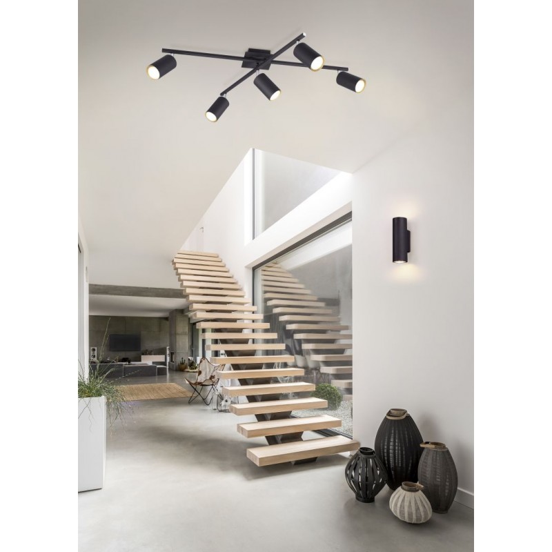 - Marley - Matt Black Up & Down Wall Lamp Trio-212400232 - Marley - Matt Black Up & Down Wall Lamp