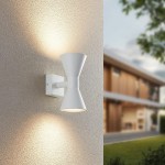 Ardas - Matt White Up & Down Wall Lamp IP44