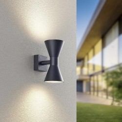 Ardas - Matt Black Up & Down Wall Lamp IP44