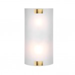 Pura - Antique Brass 2 Light Wall Lamp with White Glass Pura - Antique Brass 2 Light Wall Lamp with White Glass